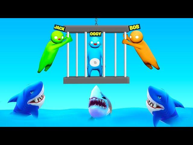 Oggy Got Attacked By Shark With Jack | Gang Beasts | Rock Indian Gamer |