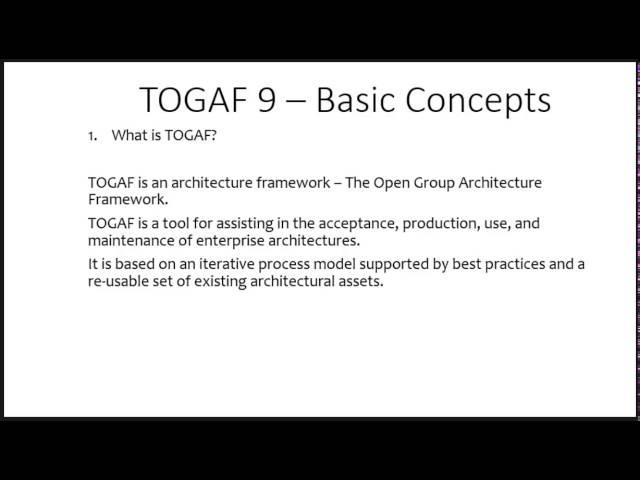 TOGAF 9 - What is TOGAF