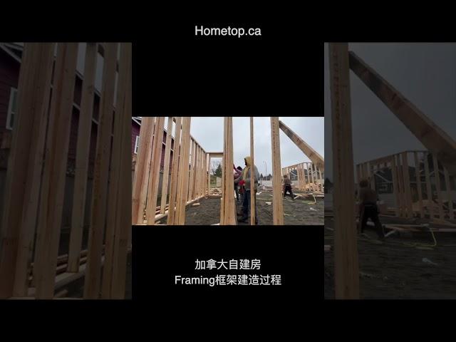 加拿大独立屋Framing框架建造流程温哥华木结构别墅怎样建#温哥华建筑设计#建房装修#&装修魔法师#shorts
