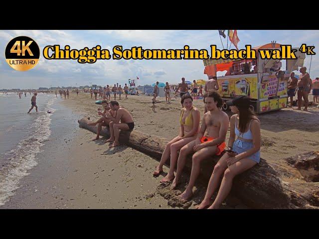 Chioggia Sottomarina Summer beach walk ⁴ᴷ ️️