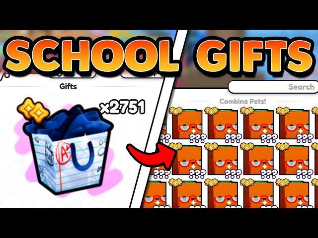 What Happens When You OPEN TONS Of SCHOOL GIFTS In PET SIMULATOR 99?