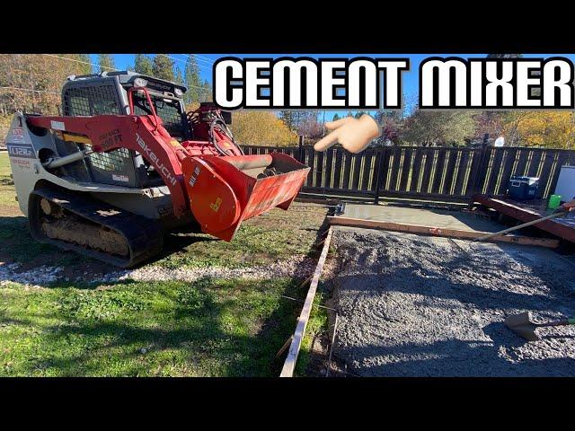 TESTING OUT a CEMENT MIXER attachment FOR A SKID STEER (game changer)