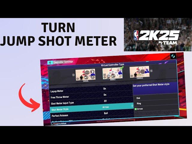 How to turn on & off Jump Shot Meter in NBA 2K25 MyTEAM mobile