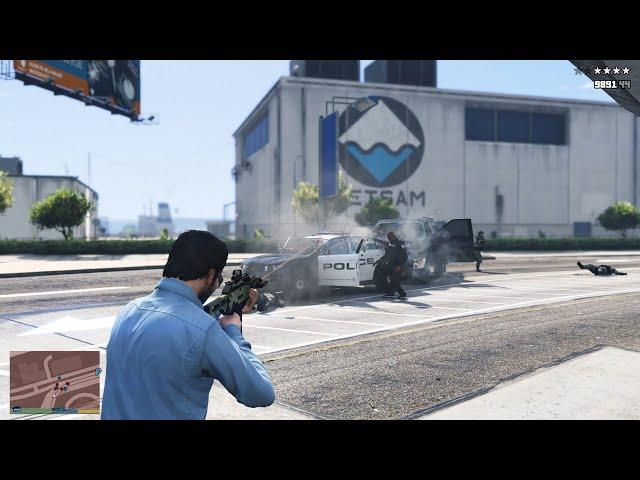 GTA 5 [R.D.E. 4.0.4 Expanded] - NOOSE Office Rampage + 10 Star Escape