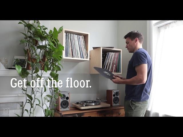 Introducing Deep Cut: Wall-mounted record storage and display shelving system