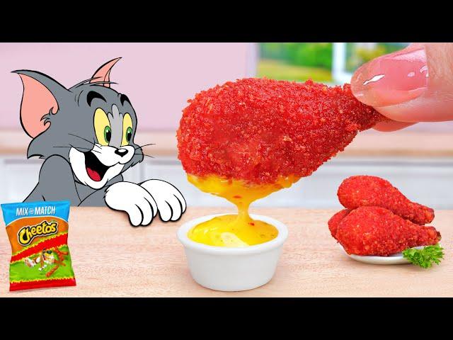 Tom & Jerry  How To Make Delicious Miniature Fried Buffalo Chicken Thighs  Tina Mini Cooking