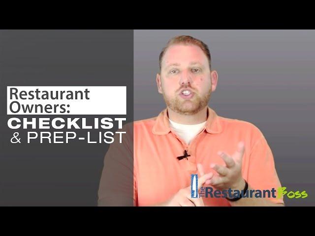 Restaurant Owners Kitchen Checklist and Prep List