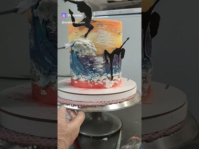 картина на торте #cakedecoration #cakedecoridea #стильныйторт #декорторта #торты #идеидлядизайна