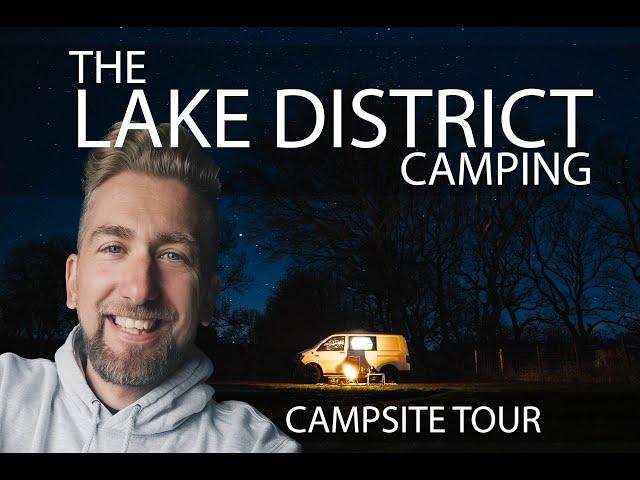 WINTER Camping SNOW!! - Rydal Caves - Wallace Lane Farm Campsite - Campsite Tour - VW T6 Pop Top