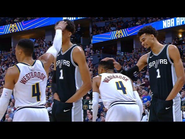 Russell Westbrook slaps Victor Wembanyama on the head after heated exchange 