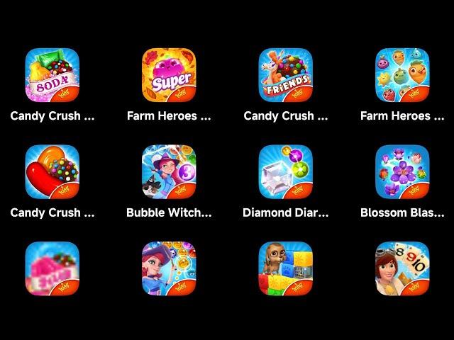 Candy Crush SAGA Android: Candy Crush Friends,Farm Heroes,Candy Crush Soda,Bubble Witch 3,Pet Rescue