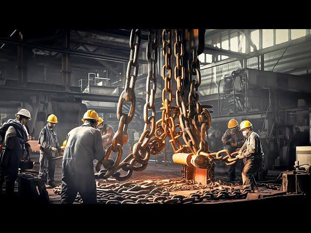 Giant Anchor Chain Forging Process! Amazing Manufacturing Process That You Never Seen Before!!!!