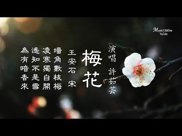 許茹芸 《梅花 • 王安石 》墻角數枝梅 淩寒獨自開 ...（詩詞：王安石• 宋） *•