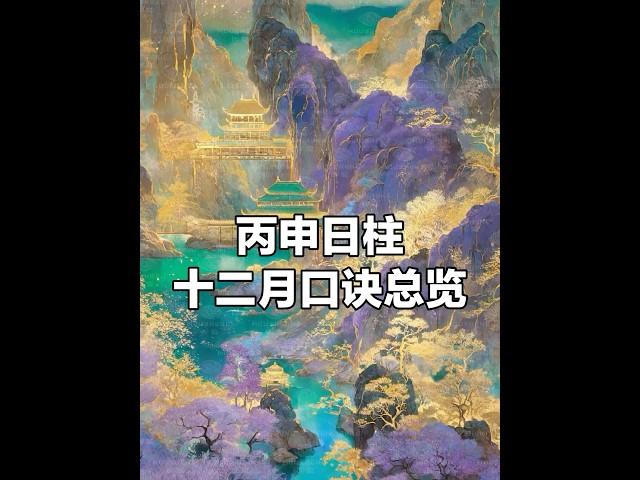 丙申人看自己的命理口诀咯#读书 #知识 #八字口诀 #八字命理 #八字教學