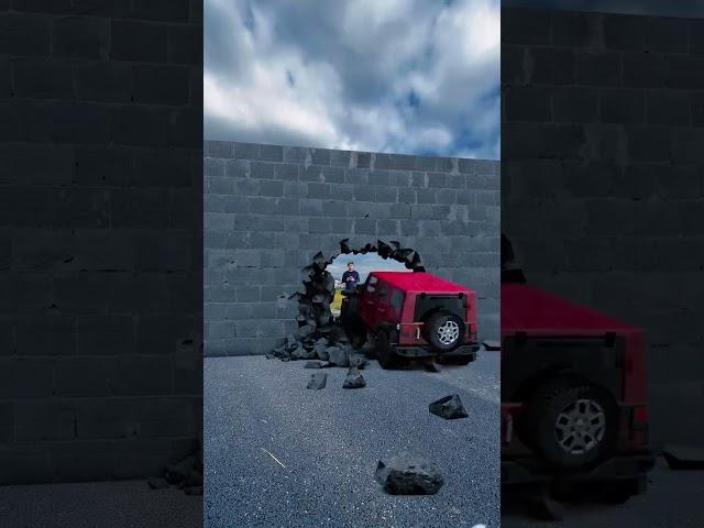 Car passing to destroy wall #viralshorts #shorts #vfx #shortsfeed #shortsyoutube