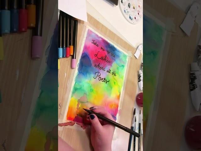 Song lyrics + abstract art with watercolor markers #shorts