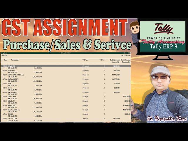 GST ASSIGNMENT(Purchase, Sales and Service) in Tally Accounting #tallyerp9