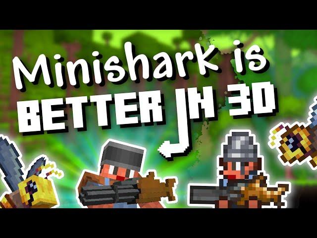 Terraria Craft - Minishark is BETTER IN 3D (first boss?!)