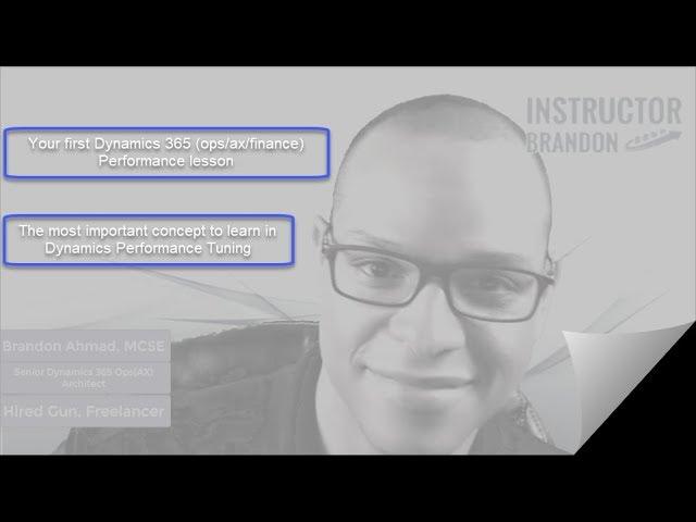 Your first Dynamics 365/AX Performance Tuning Lesson