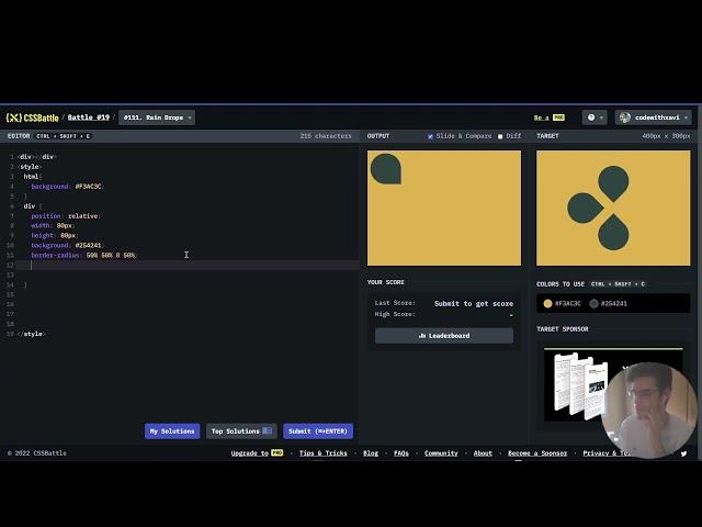 111. Target #111 (Rain Drops) CSSBattle challenge