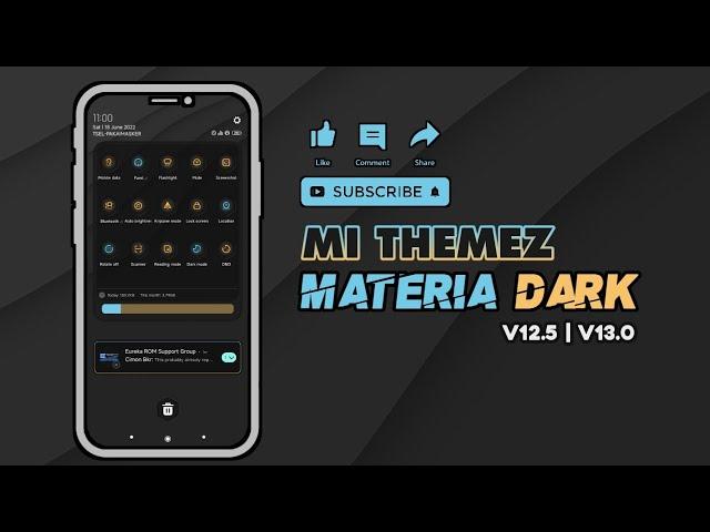 FREE THEME || MATERIA DARK SIMPLE THEME DARKMODE ONLY - MI THEMEZ - V12.5 / V13