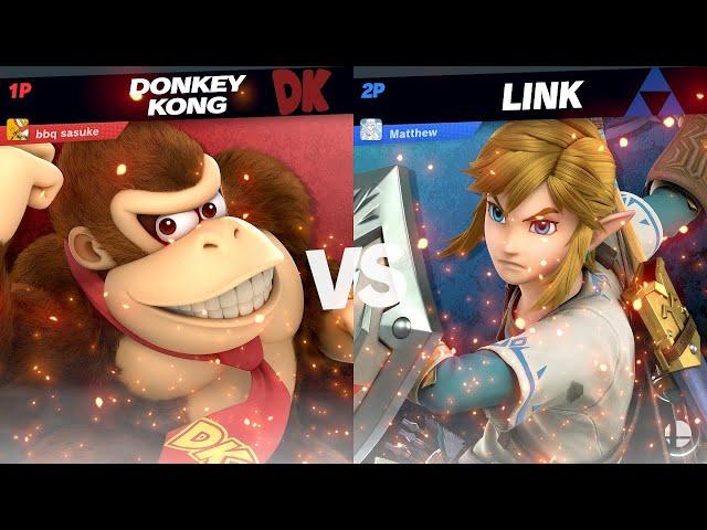 Super Smash Bros Ultimate bbq sasuke (Donkey Kong) vs Matthew (Link, Lucas)