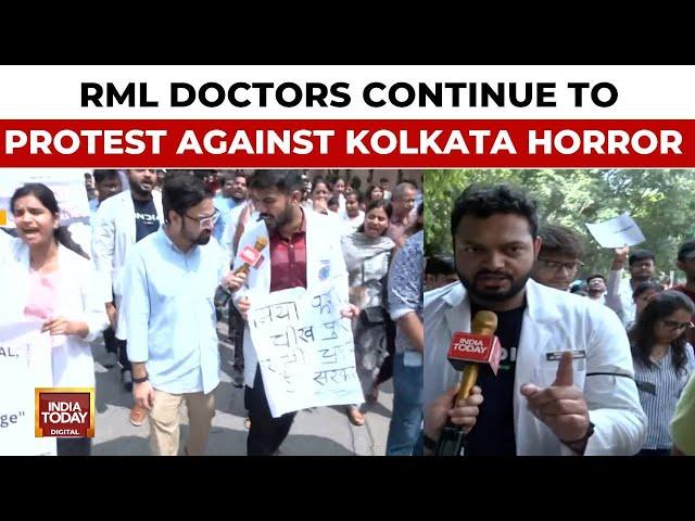 Delhi: Doctors Of RML Hospital Continue To Protest Againt Kolkata Rape & Murder Horror