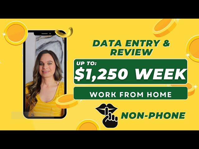 $800 - $1,250 Week Non-Phone Data Entry & Data Review Work From Home Jobs | No Degree Needed | USA