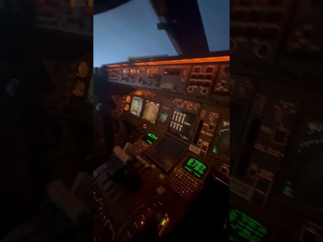 Cockpit Boeing 747 at Sunset #aviation lovers