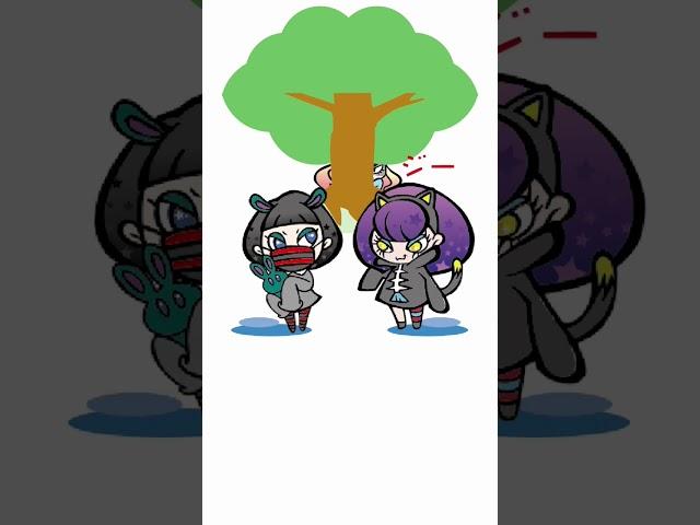 サブリナとにゃみのワイワイ劇場。四コマ漫画のアニメーション　第2話  　四コマは、Instagramにて投稿してます。#あとらす工房　#オリジナルキャラクター　#四コマ漫画@atoras_koubou