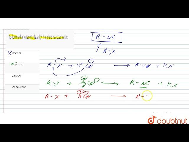 To form alkane isonitrile, alkyl halide is reacted with: