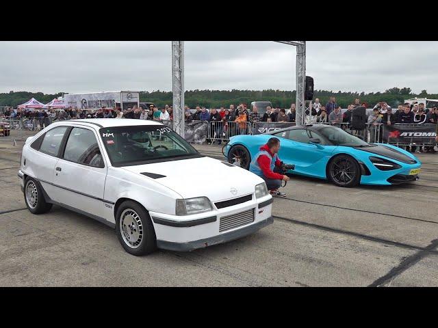 900HP Opel Kadett GSI 16V Turbo vs 1200HP McLaren 720S