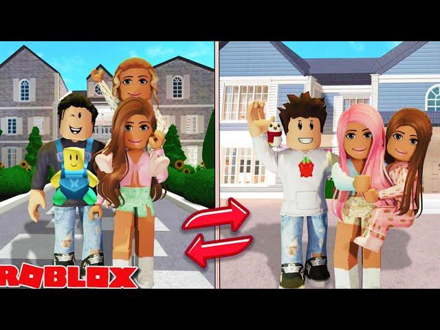 WIFE SWAP ON BLOXBURG FOR 24 HOURS | Roblox Roleplay