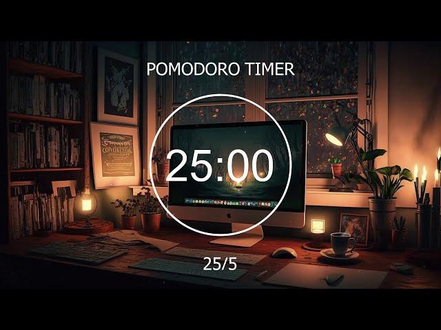 25/5 Pomodoro Timer - Deep Focus to Study/Work At A Cozy Room with Lofi Chill Mix ~ Focus Station