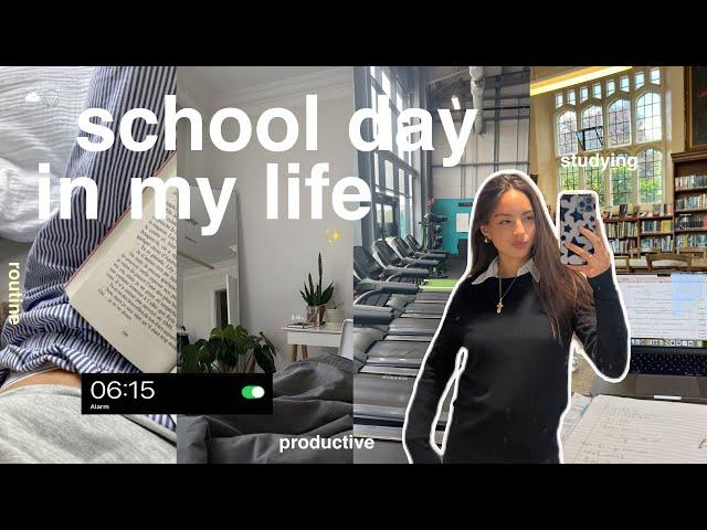 6:15am productive school day in my life | studying, gym vlog 