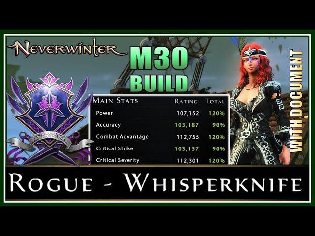 Neverwinter - M30 Rogue Whisperknife Endgame Build with Max Damage Stats!