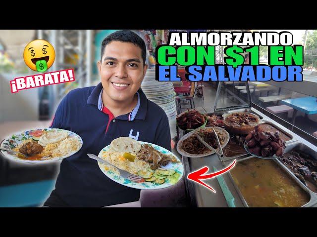 LOS ALMUERZOS MAS BARATOS DE EL SALVADOR  ¡A $1 EL PLATO DE COMIDA! 