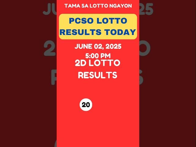 2D LOTTO DRAW RESULTS TODAY 5PM JUNE 2, 2025