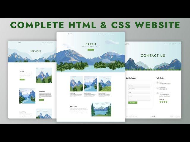 How To Make Website Using HTML & CSS | Full Responsive Multi Page Website Design Step by Step