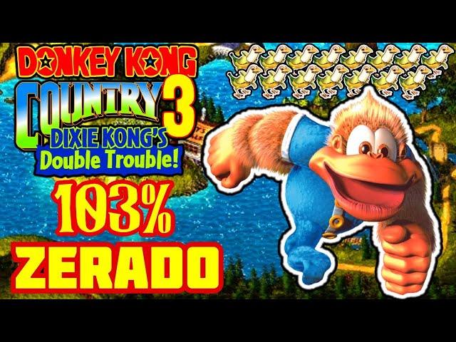 Donkey Kong Country 3 103% - ZERADO - Todos os Bônus e Banana Birds !!