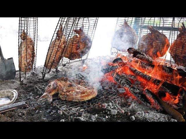 Iraqi Style Grilled Fish (Masgoof) Around Wood Fire | Erbil Street Foods