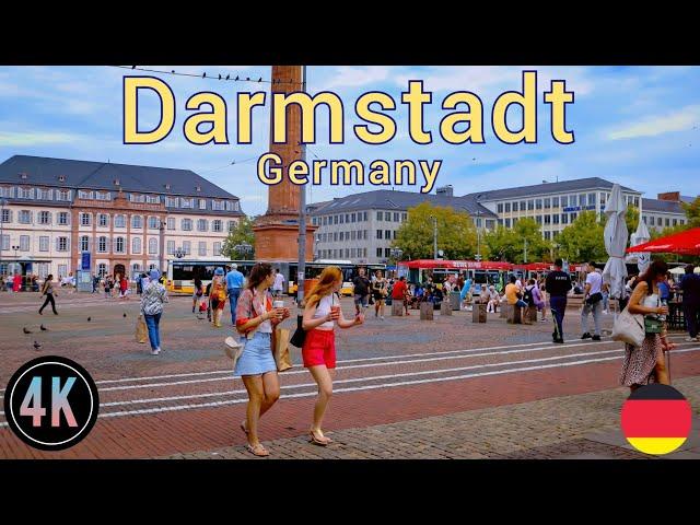 Darmstadt City Germany, Walking tour in Darmstadt 4k 60fps ️ 2023