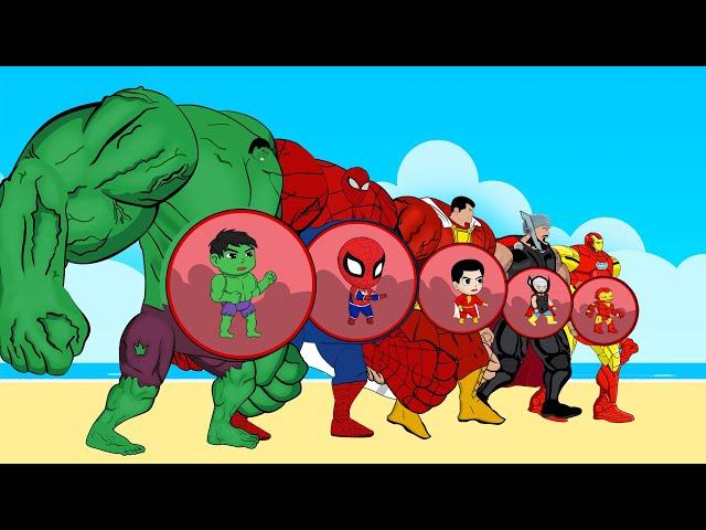 Evolution Of HULK PREGNANT, SHAZAM, SPIDER-MAN, THOR, IRON MAN : Who Is The King Of Super Heroes?