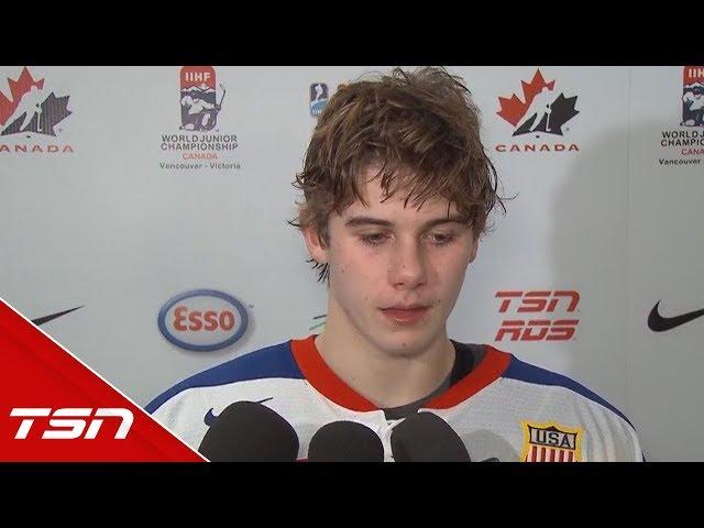 Emotional Jack Hughes reflects after USA's loss in gold medal game