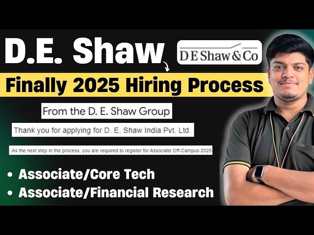 DE Shaw 2025 Biggest Hiring Started | DE Shaw Hiring Process 2025 | Off Campus Drive 2025 BATCH