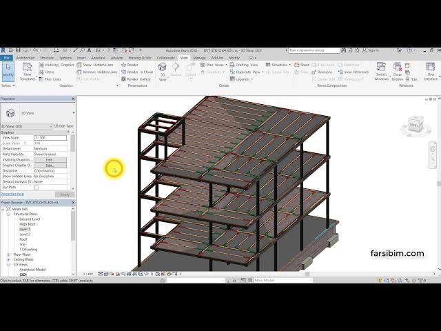 آموزش رویت سازه-فصل 4 قسمت 4 دال پشت بام - Revit Structure