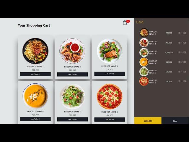 Add To Cart Shopping using HTML CSS and Javascript