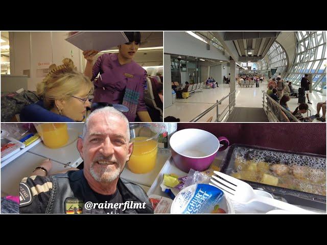 01.2024 mit Thai Airways Frankfurt - Bangkok - Phuket Turbulenzen / Essen / Service / Wege i Airport