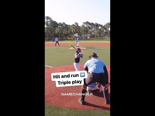 Hit and Run Ends Up Triple Play