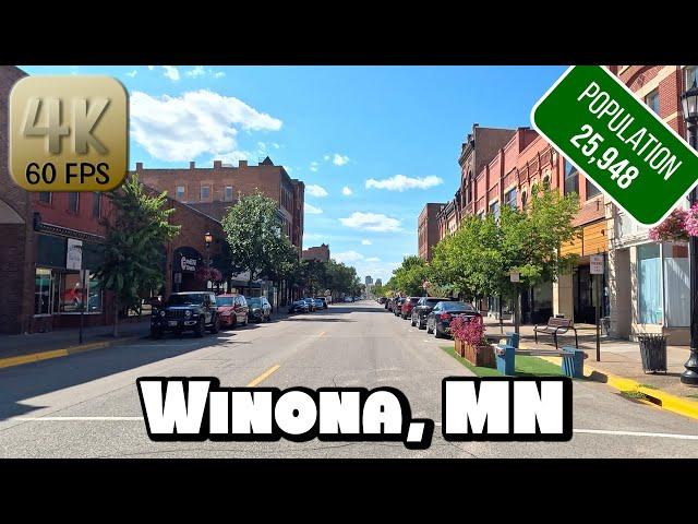 Driving Around Small Town Winona, Minnesota in 4k Video